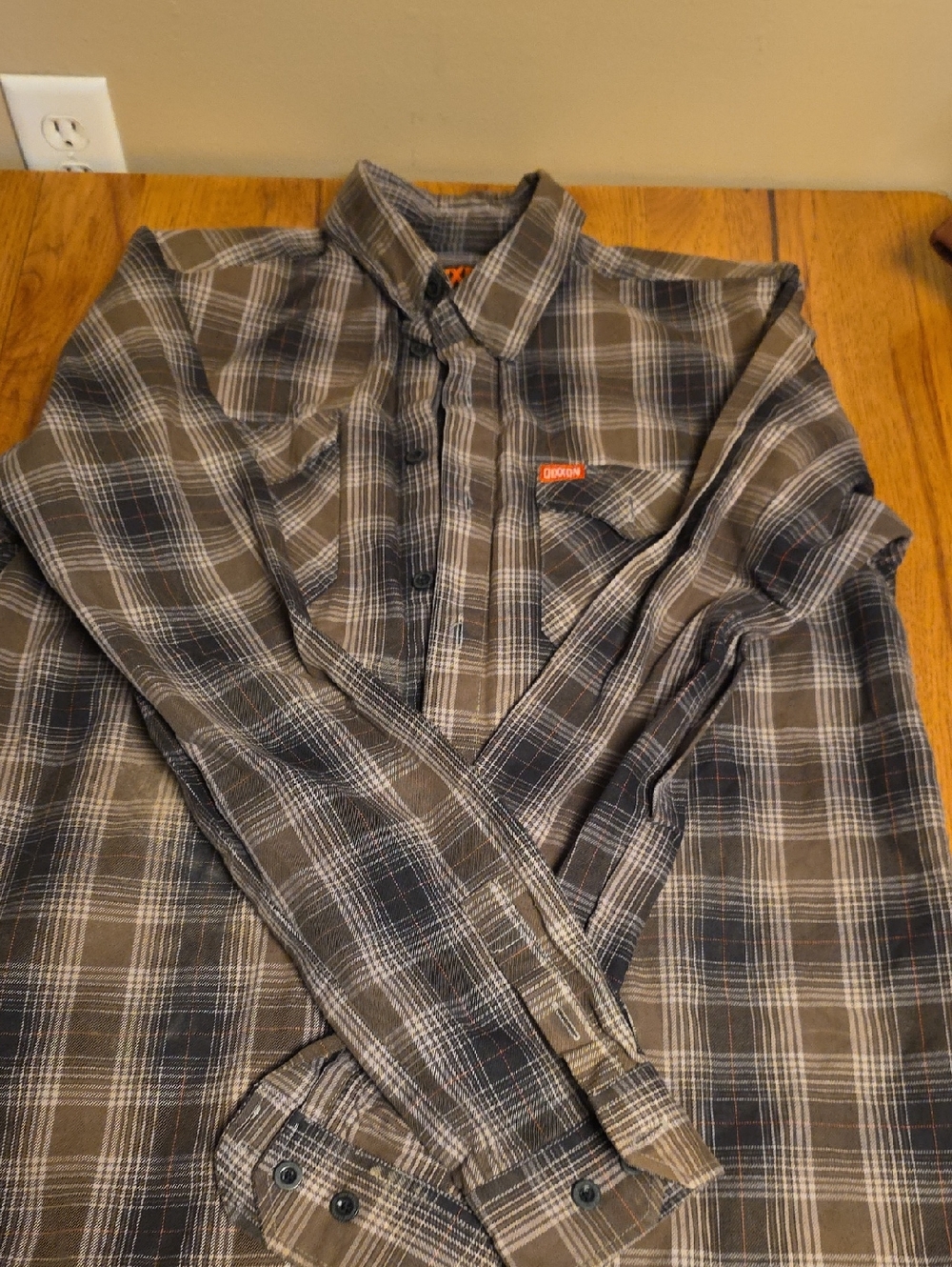 Dixxon FR Men's Brown and Black Plaid Button-Down Shirt
